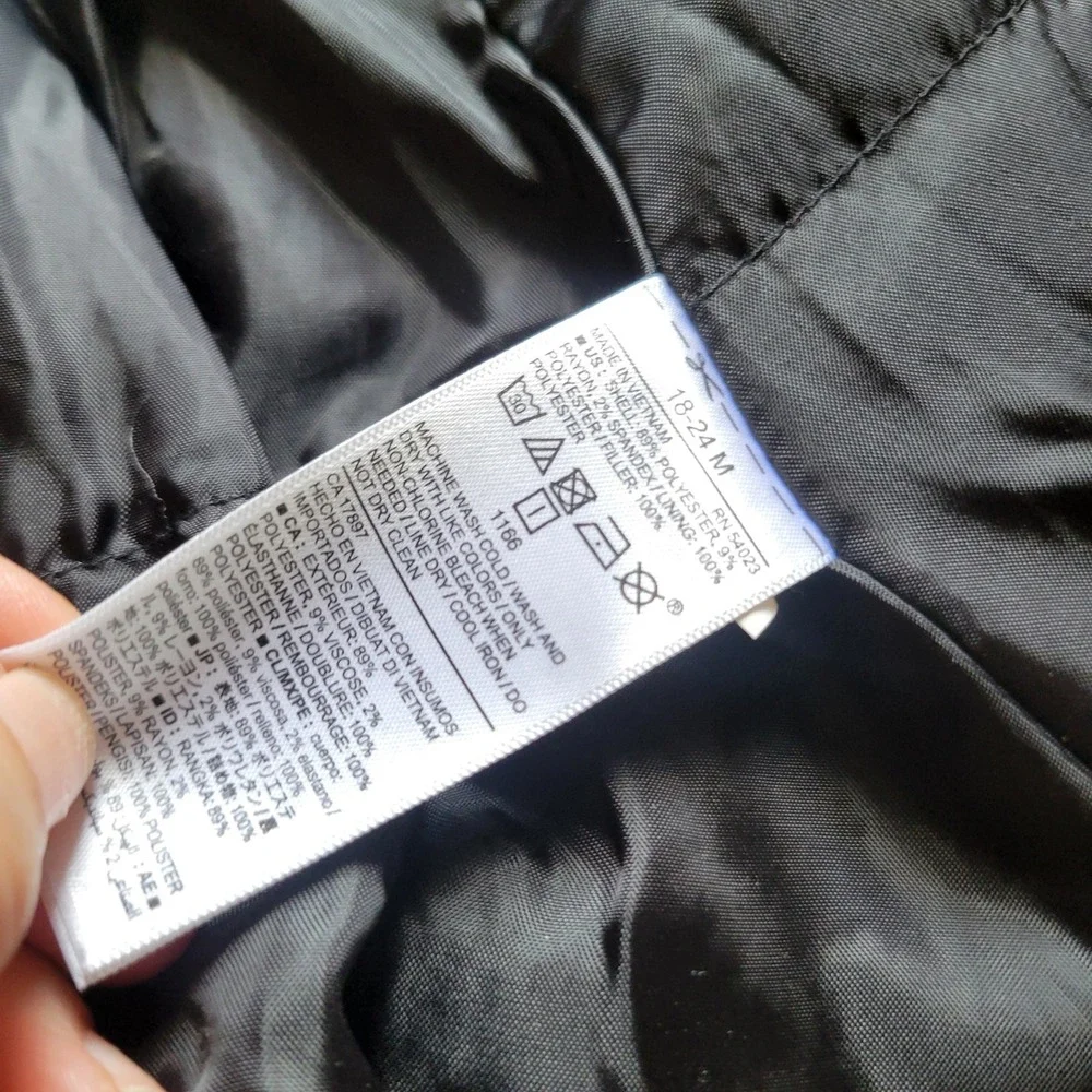 Old Navy Pea Coat Girl 18-24 Black Wool Blend Pleated Back Classic Dressy Jacket